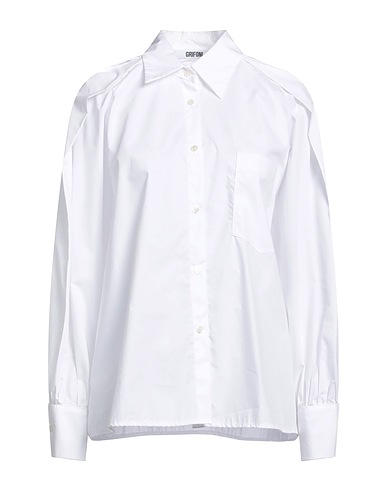 GRIFONI Solid color shirts & blouses White 100% Cotton