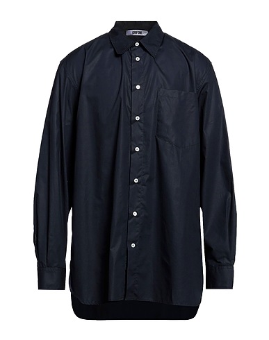 GRIFONI Solid color shirt Midnight blue 100% Cotton