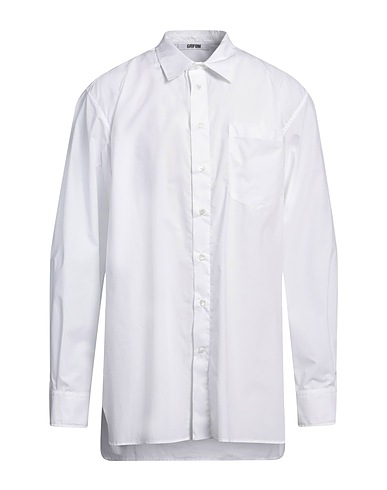 GRIFONI Solid colour shirt White 100% Cotton