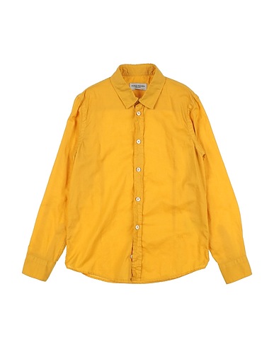 PAOLO PECORA Solid colour shirt Marigold 100% Cotton