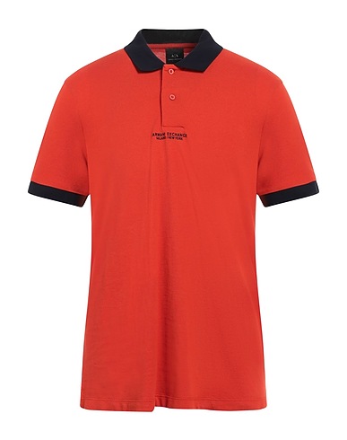 ARMANI EXCHANGE Polo shirt Rust 100% Cotton