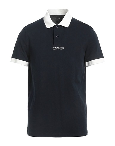 ARMANI EXCHANGE Polo shirt Midnight blue 100% Cotton