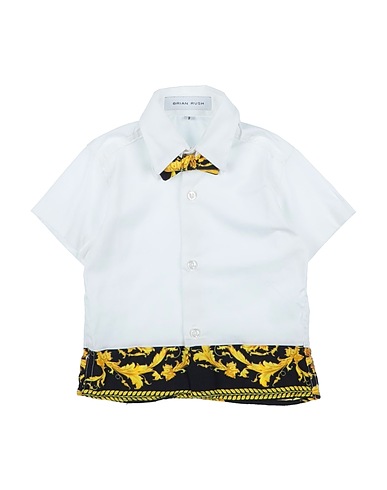 BRIAN RUSH Camicia fantasia Bianco 97% Cotone, 3% Elastan