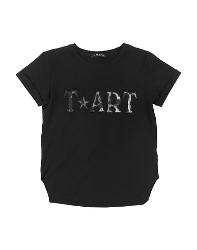 T+ART T-shirt Black 90% Cotton, 10% Elastane