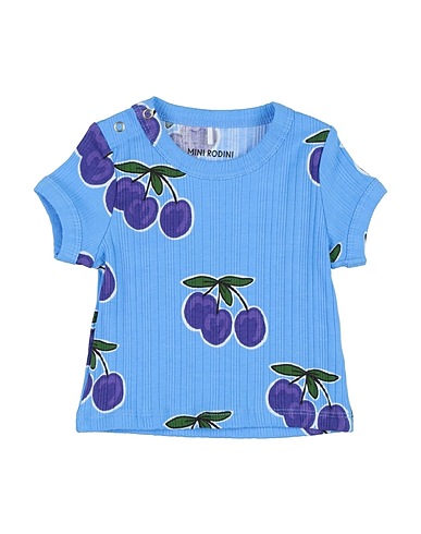 MINI RODINI T-shirt Azure 95% Organic cotton, 5% Elastane