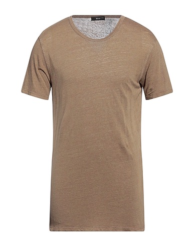 REPLAY Basic T-Shirt Khaki 52% Leinen, 48% Viskose