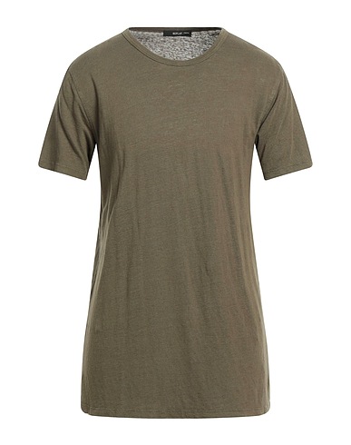 REPLAY Basic T-Shirt Military green 52% Linen, 48% Viscose