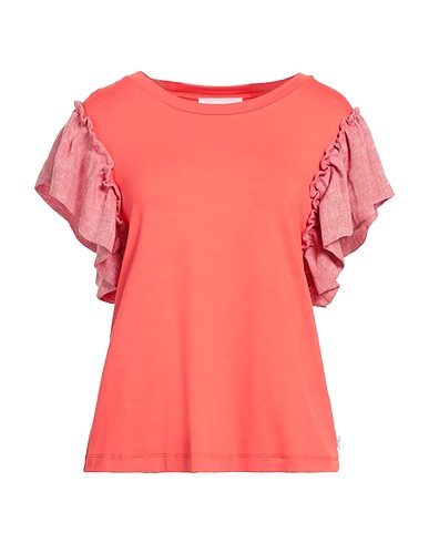 VICARIO CINQUE T-shirt Corallo 95% Viscosa, 5% Elastan, Lino