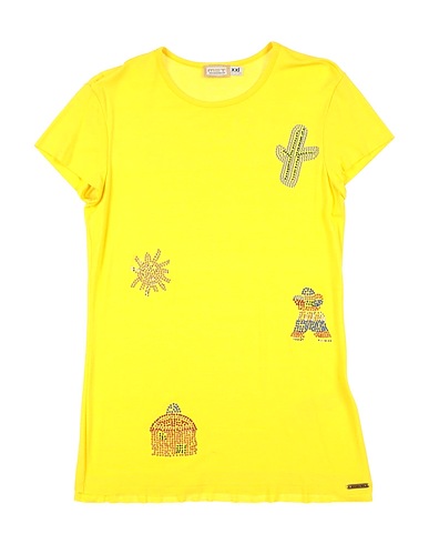 MET JEANS T-shirt Giallo 94% Viscosa, 6% Elastan
