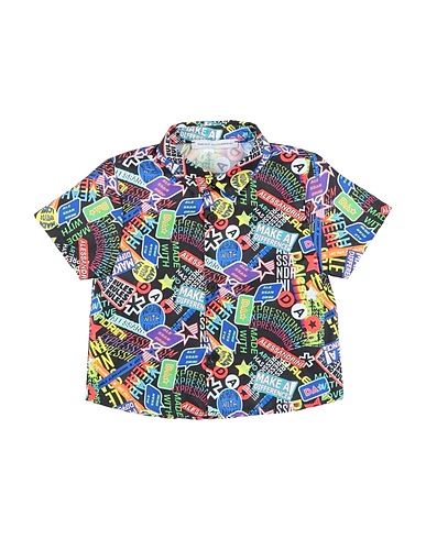 DANIELE ALESSANDRINI Patterned shirt Black 100% Polyester