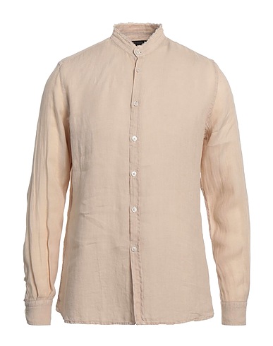 MESSAGERIE Einfarbiges Hemd Beige 100% Leinen