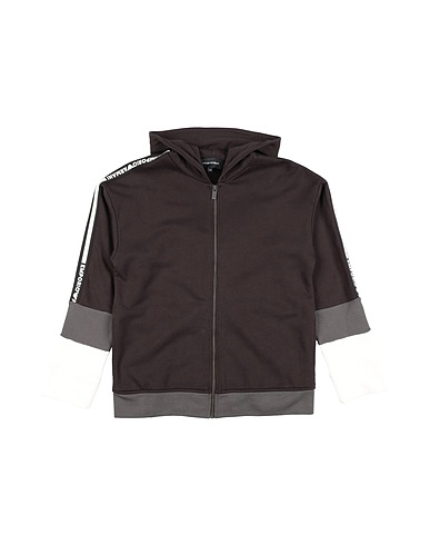 EMPORIO ARMANI Hooded sweatshirt Dark brown 100% Cotton