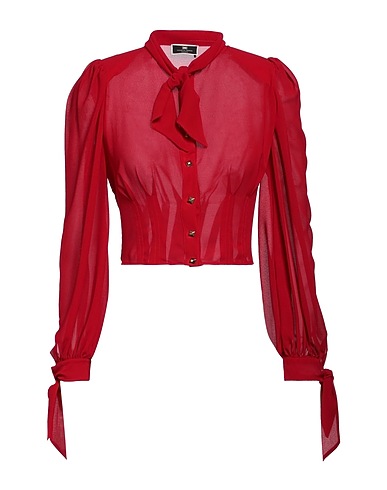 ELISABETTA FRANCHI Solid colour shirts & blouses Red 100% Polyester