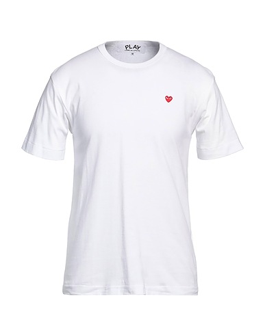 COMME des GARÇONS PLAY Basic T-Shirt Weiß 100% Baumwolle