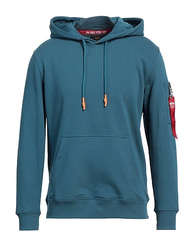 ALPHA INDUSTRIES Hooded sweatshirt Light blue 80% Cotton, 20% Polyester