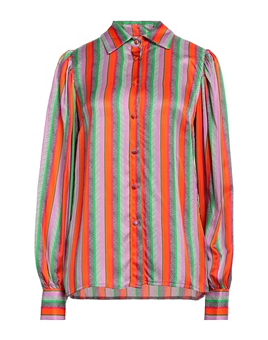 BRAND UNIQUE Εμπριμέ πουκάμισα και μπλούζες Πορτοκαλί 65% Βισκόζη, 35% Μετάξι