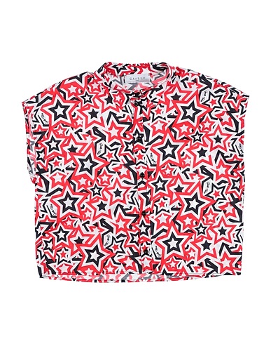 GAëLLE Paris Patterned shirts & blouses ROSSO 97% Cotton, 3% Elastane