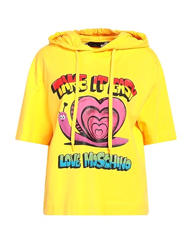 LOVE MOSCHINO Hooded track jacket  Marigold 95% Cotton, 5% Elastane