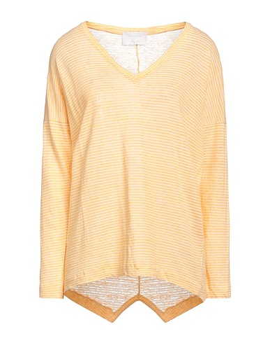 DANIELE FIESOLI T-shirt Yellow 50% Cotton, 50% Linen