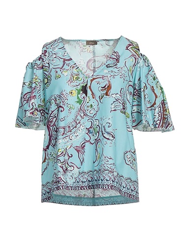 ALTEA Off-the-shoulder top Sky blue 100% Cotton