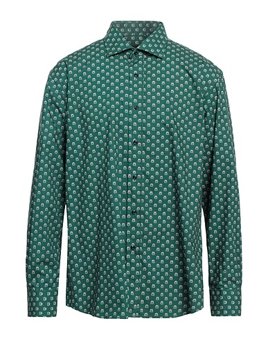 MIRTO Patterned shirt Green 100% Cotton