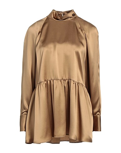 ELEVENTY Silk top Khaki 100% Silk