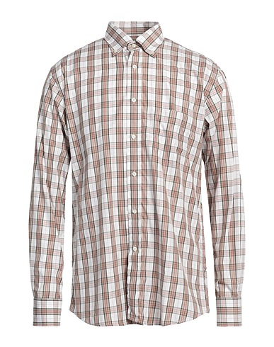 MIRTO Checked shirt White 100% Cotton
