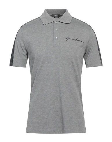 VERSACE Poloshirt Grau 100% Baumwolle, Polyester, Andere Fasern