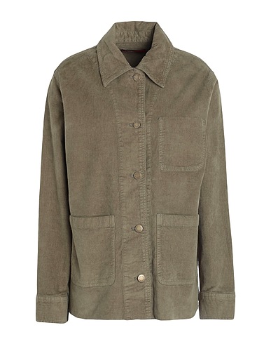 MAX&Co. Solid colour shirts & blouses Military green 99% Cotton, 1% Elastane