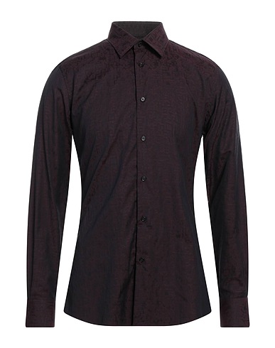 LAB. PAL ZILERI Patterned shirt Dark brown 100% Cotton