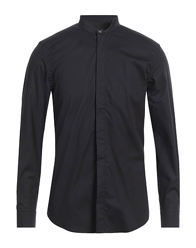 DONDUP Solid color shirt Black 96% Cotton, 4% Elastane