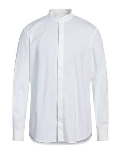 DONDUP Solid colour shirt Off white 96% Cotton, 4% Elastane