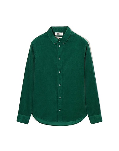 COS Solid colour shirt Emerald green 100% Cotton