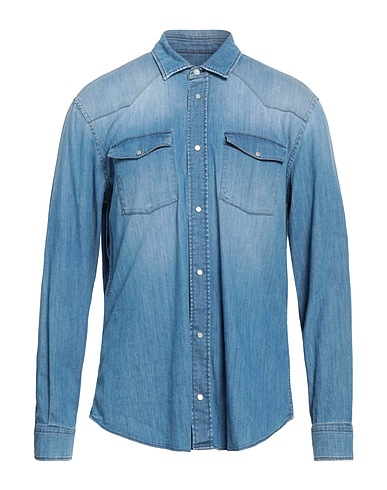 DONDUP Camicia di jeans Blu 98% Cotone, 2% Elastan