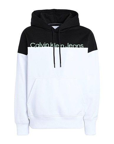 CALVIN KLEIN JEANS Hooded track jacket  White 100% Polyester