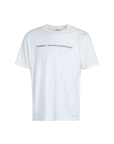 KANGOL T-shirt Off white 100% Οργανικό βαμβάκι