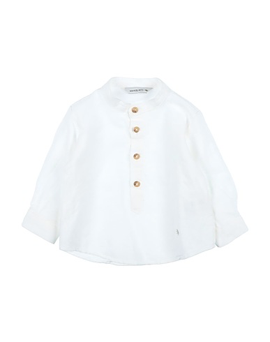 MANUEL RITZ Solid color shirt White 57% Linen, 43% Cotton