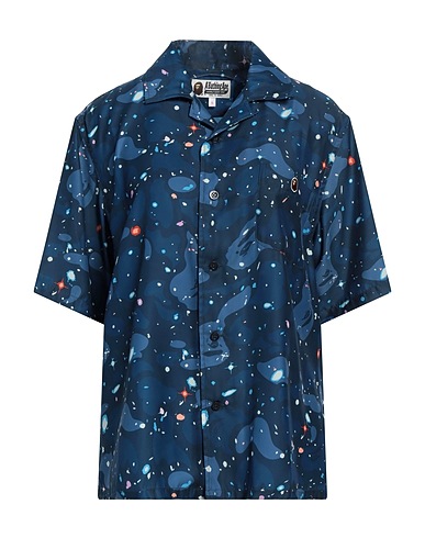 A BATHING APE Patterned shirts & blouses Navy 100% Polyester