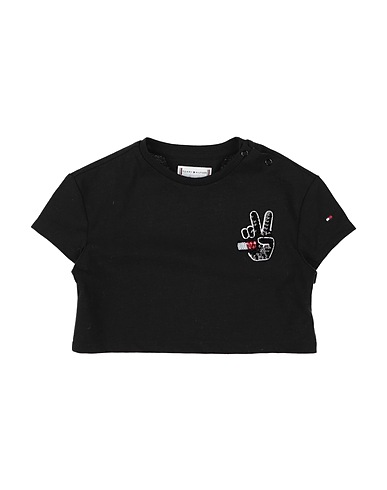 TOMMY HILFIGER T-shirt Black 50% Cotton, 50% Polyester