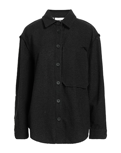 T_COAT Solid colour shirts & blouses Black 80% Cotton, 20% Polyester