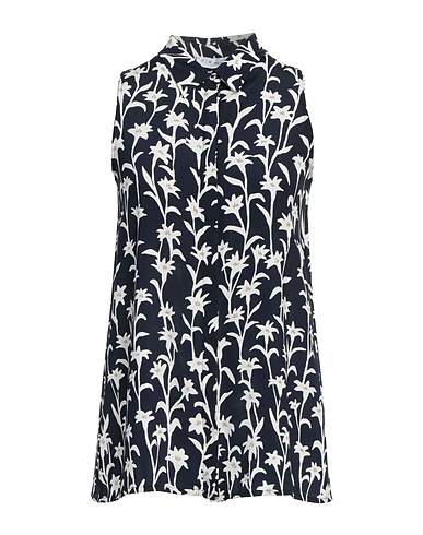 KIMMICH Camicie e bluse a fiori Blu notte 95% Seta, 5% Elastan