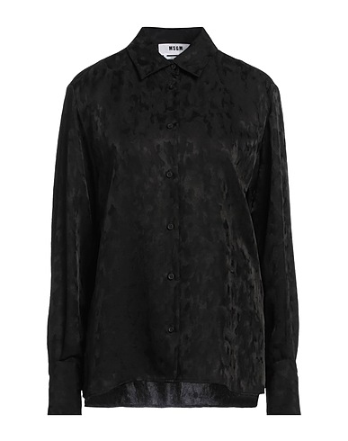 MSGM Solid color shirts & blouses Black 53% Acetate, 47% Viscose