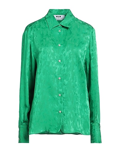 MSGM Solid colour shirts & blouses Green 53% Acetate, 47% Viscose