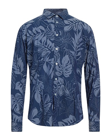 GREY DANIELE ALESSANDRINI Hemd mit Muster Marineblau 100% Baumwolle