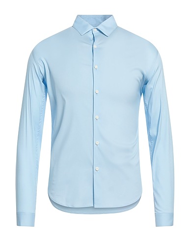 SANDRO Einfarbiges Hemd Himmelblau 78% Baumwolle, 18% Polyamid, 4% Elastan