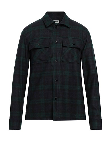 SANDRO Checked shirt Midnight blue 100% Wool