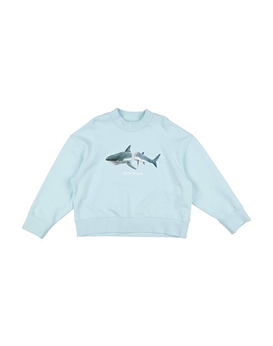 PALM ANGELS Sweatshirt Sky blue 100% Cotton, Elastane