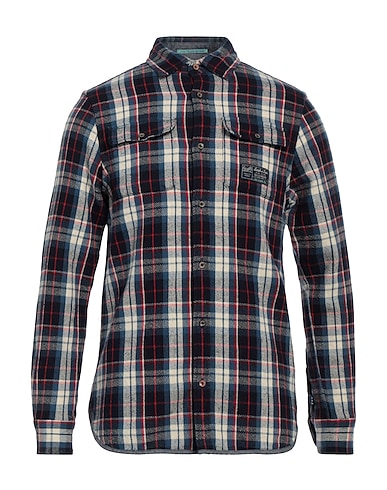 SCOTCH & SODA Checked shirt Navy 100% Cotton, Elastane