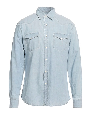 TELA GENOVA Camicia tinta unita Celeste 100% Cotone