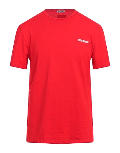 BIKKEMBERGS T-shirt Red 95% Cotton, 5% Elastane